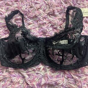 Soma Black Sheer unlined  Lace Bra